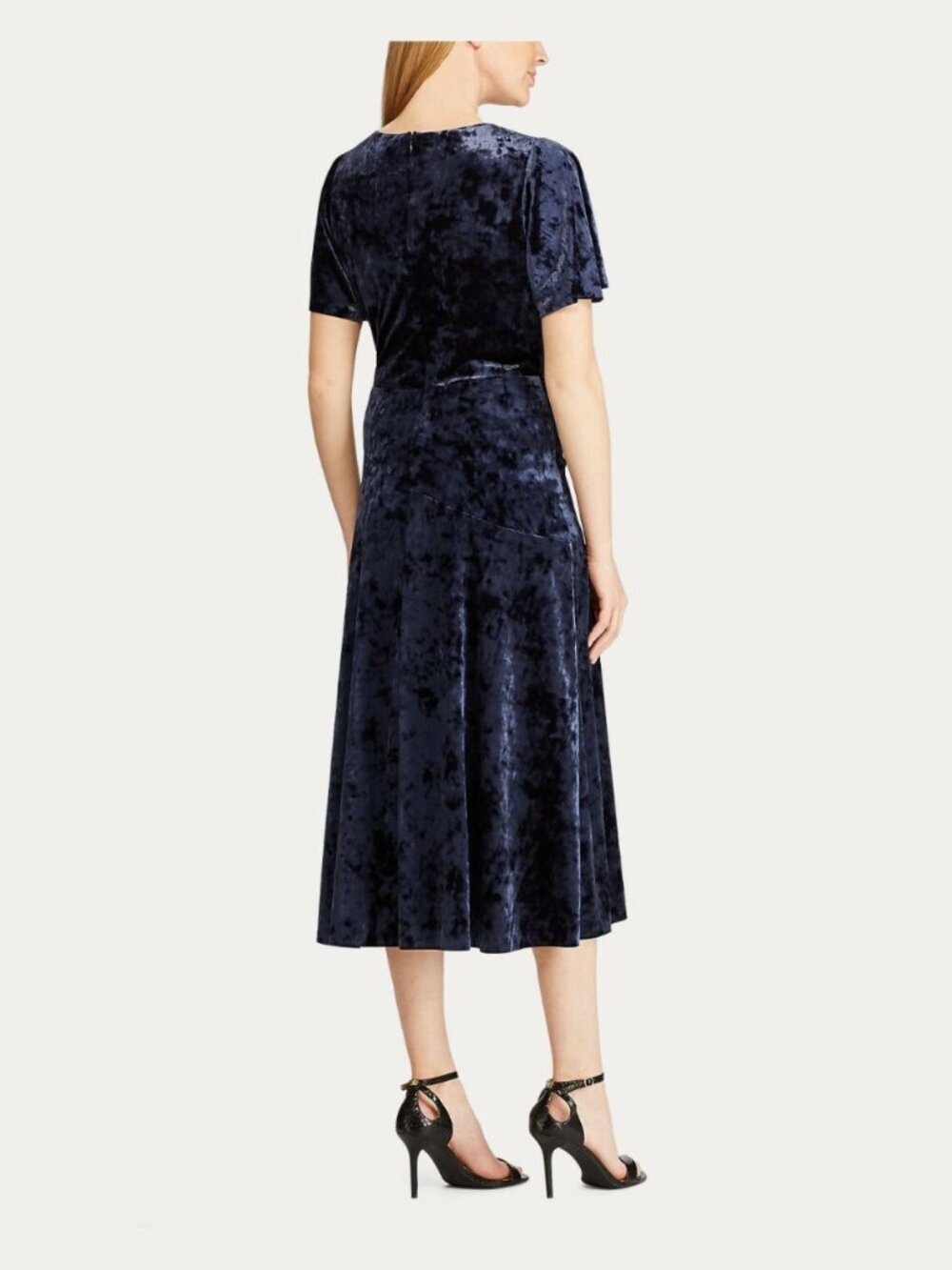 NEW Lauren Ralph Lauren Women's 6 Velvet Short Flutter Sleeves Dress NWT $165 - Picture 2 of 3